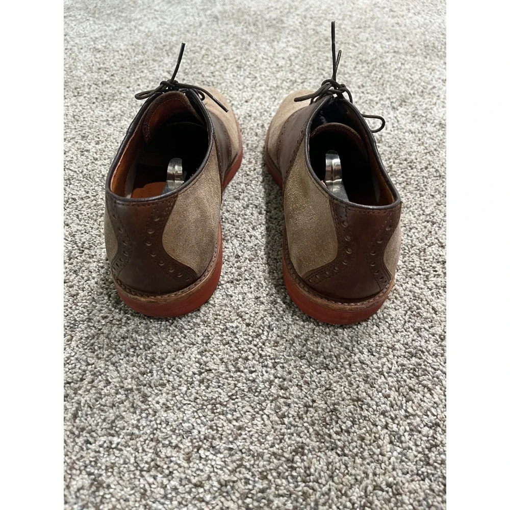 Cole Haan Mens 8.5 B Saddle Shoes Brown Leather Tan Suede Oxford USA 16152J